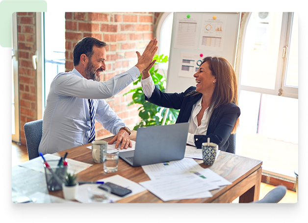 happy business meeting